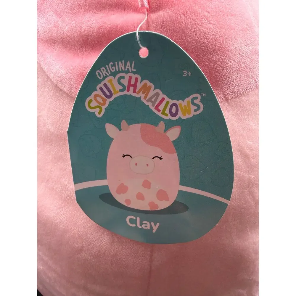 Squishmallows Clay Pink Cow 16 Inch Spotted Belly Plush 2023 Costco With Tag